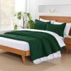 imageAndency King Size Comforter Set  7 Pieces Bed in a Bag King Bedding Comforter Sets Oatmeal Winter Solid Soft Lightweight Comforter with Fitted Sheets Flat Sheets Pillowcases ampamp Shams06  Emerald Green