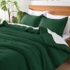 imageAndency King Size Comforter Set  7 Pieces Bed in a Bag King Bedding Comforter Sets Oatmeal Winter Solid Soft Lightweight Comforter with Fitted Sheets Flat Sheets Pillowcases ampamp Shams06  Emerald Green