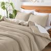 imageAndency King Size Comforter Set  7 Pieces Bed in a Bag King Bedding Comforter Sets Oatmeal Winter Solid Soft Lightweight Comforter with Fitted Sheets Flat Sheets Pillowcases ampamp Shams12  Khaki