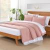 imageAndency King Size Comforter Set  7 Pieces Bed in a Bag King Bedding Comforter Sets Oatmeal Winter Solid Soft Lightweight Comforter with Fitted Sheets Flat Sheets Pillowcases ampamp Shams13  Pink
