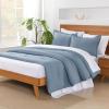 imageAndency King Size Comforter Set  7 Pieces Bed in a Bag King Bedding Comforter Sets Oatmeal Winter Solid Soft Lightweight Comforter with Fitted Sheets Flat Sheets Pillowcases ampamp Shams15  Grey Blue