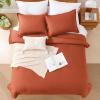 imageAndency King Size Comforter Set  7 Pieces Bed in a Bag King Bedding Comforter Sets Oatmeal Winter Solid Soft Lightweight Comforter with Fitted Sheets Flat Sheets Pillowcases ampamp Shams09  Burnt Orange