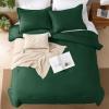 imageAndency King Size Comforter Set  7 Pieces Bed in a Bag King Bedding Comforter Sets Oatmeal Winter Solid Soft Lightweight Comforter with Fitted Sheets Flat Sheets Pillowcases ampamp Shams06  Emerald Green