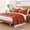 imageAndency King Size Comforter Set  7 Pieces Bed in a Bag King Bedding Comforter Sets Oatmeal Winter Solid Soft Lightweight Comforter with Fitted Sheets Flat Sheets Pillowcases ampamp Shams09  Burnt Orange