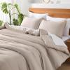 imageAndency King Size Comforter Set  7 Pieces Bed in a Bag King Bedding Comforter Sets Oatmeal Winter Solid Soft Lightweight Comforter with Fitted Sheets Flat Sheets Pillowcases ampamp Shams01  Oatmeal
