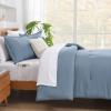 imageAndency King Size Comforter Set  7 Pieces Bed in a Bag King Bedding Comforter Sets Oatmeal Winter Solid Soft Lightweight Comforter with Fitted Sheets Flat Sheets Pillowcases ampamp Shams15  Grey Blue