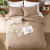 imageAndency King Size Comforter Set  7 Pieces Bed in a Bag King Bedding Comforter Sets Oatmeal Winter Solid Soft Lightweight Comforter with Fitted Sheets Flat Sheets Pillowcases ampamp Shams04  Taupe