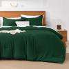 imageAndency King Size Comforter Set  7 Pieces Bed in a Bag King Bedding Comforter Sets Oatmeal Winter Solid Soft Lightweight Comforter with Fitted Sheets Flat Sheets Pillowcases ampamp Shams06  Emerald Green