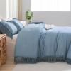 imageAndency King Size Comforter Set Beige 3 Pieces Boho Tassel Lightweight Soft Bedding Comforter Sets for King Bed All Season Fluffy Bed Set 104x90In Comforter ampamp 2 PillowcasesGrayish Blue