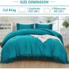 imageAndency King Size Comforter Set Beige 3 Pieces Boho Tassel Lightweight Soft Bedding Comforter Sets for King Bed All Season Fluffy Bed Set 104x90In Comforter ampamp 2 PillowcasesTurquoise