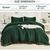 imageAndency King Size Comforter Set Beige 3 Pieces Boho Tassel Lightweight Soft Bedding Comforter Sets for King Bed All Season Fluffy Bed Set 104x90In Comforter ampamp 2 PillowcasesEmerald