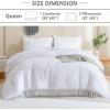 imageAndency King Size Comforter Set Beige 3 Pieces Boho Tassel Lightweight Soft Bedding Comforter Sets for King Bed All Season Fluffy Bed Set 104x90In Comforter ampamp 2 PillowcasesWhite