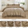 imageAndency King Size Comforter Set Beige 3 Pieces Boho Tassel Lightweight Soft Bedding Comforter Sets for King Bed All Season Fluffy Bed Set 104x90In Comforter ampamp 2 PillowcasesTaupe
