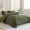 imageAndency King Size Comforter Set Beige 3 Pieces Boho Tassel Lightweight Soft Bedding Comforter Sets for King Bed All Season Fluffy Bed Set 104x90In Comforter ampamp 2 PillowcasesOlive Green