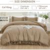 imageAndency King Size Comforter Set Beige 3 Pieces Boho Tassel Lightweight Soft Bedding Comforter Sets for King Bed All Season Fluffy Bed Set 104x90In Comforter ampamp 2 PillowcasesTaupe