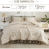 imageAndency King Size Comforter Set Beige 3 Pieces Boho Tassel Lightweight Soft Bedding Comforter Sets for King Bed All Season Fluffy Bed Set 104x90In Comforter ampamp 2 PillowcasesBeige