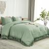 imageAndency King Size Comforter Set Beige 3 Pieces Boho Tassel Lightweight Soft Bedding Comforter Sets for King Bed All Season Fluffy Bed Set 104x90In Comforter ampamp 2 PillowcasesSage Green