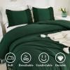 imageAndency King Size Comforter Set Beige 3 Pieces Boho Tassel Lightweight Soft Bedding Comforter Sets for King Bed All Season Fluffy Bed Set 104x90In Comforter ampamp 2 PillowcasesEmerald