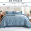 imageAndency King Size Comforter Set Beige 3 Pieces Boho Tassel Lightweight Soft Bedding Comforter Sets for King Bed All Season Fluffy Bed Set 104x90In Comforter ampamp 2 PillowcasesGrayish Blue