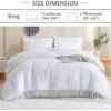 imageAndency King Size Comforter Set Beige 3 Pieces Boho Tassel Lightweight Soft Bedding Comforter Sets for King Bed All Season Fluffy Bed Set 104x90In Comforter ampamp 2 PillowcasesWhite
