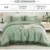 imageAndency King Size Comforter Set Beige 3 Pieces Boho Tassel Lightweight Soft Bedding Comforter Sets for King Bed All Season Fluffy Bed Set 104x90In Comforter ampamp 2 PillowcasesSage Green