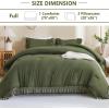 imageAndency King Size Comforter Set Beige 3 Pieces Boho Tassel Lightweight Soft Bedding Comforter Sets for King Bed All Season Fluffy Bed Set 104x90In Comforter ampamp 2 PillowcasesOlive Green