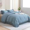 imageAndency King Size Comforter Set Beige 3 Pieces Boho Tassel Lightweight Soft Bedding Comforter Sets for King Bed All Season Fluffy Bed Set 104x90In Comforter ampamp 2 PillowcasesGrayish Blue