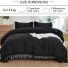 imageAndency King Size Comforter Set Beige 3 Pieces Boho Tassel Lightweight Soft Bedding Comforter Sets for King Bed All Season Fluffy Bed Set 104x90In Comforter ampamp 2 PillowcasesBlack
