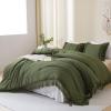 imageAndency King Size Comforter Set Beige 3 Pieces Boho Tassel Lightweight Soft Bedding Comforter Sets for King Bed All Season Fluffy Bed Set 104x90In Comforter ampamp 2 PillowcasesOlive Green