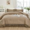 imageAndency King Size Comforter Set Beige 3 Pieces Boho Tassel Lightweight Soft Bedding Comforter Sets for King Bed All Season Fluffy Bed Set 104x90In Comforter ampamp 2 PillowcasesTaupe