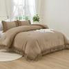 imageAndency King Size Comforter Set Beige 3 Pieces Boho Tassel Lightweight Soft Bedding Comforter Sets for King Bed All Season Fluffy Bed Set 104x90In Comforter ampamp 2 PillowcasesTaupe