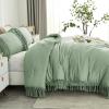 imageAndency King Size Comforter Set Beige 3 Pieces Boho Tassel Lightweight Soft Bedding Comforter Sets for King Bed All Season Fluffy Bed Set 104x90In Comforter ampamp 2 PillowcasesSage Green