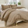 imageAndency King Size Comforter Set Beige 3 Pieces Boho Tassel Lightweight Soft Bedding Comforter Sets for King Bed All Season Fluffy Bed Set 104x90In Comforter ampamp 2 PillowcasesTaupe