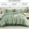 imageAndency King Size Comforter Set Beige 3 Pieces Boho Tassel Lightweight Soft Bedding Comforter Sets for King Bed All Season Fluffy Bed Set 104x90In Comforter ampamp 2 PillowcasesSage Green