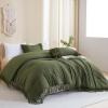 imageAndency King Size Comforter Set Beige 3 Pieces Boho Tassel Lightweight Soft Bedding Comforter Sets for King Bed All Season Fluffy Bed Set 104x90In Comforter ampamp 2 PillowcasesOlive Green
