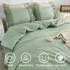 imageAndency King Size Comforter Set Beige 3 Pieces Boho Tassel Lightweight Soft Bedding Comforter Sets for King Bed All Season Fluffy Bed Set 104x90In Comforter ampamp 2 PillowcasesSage Green