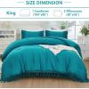 imageAndency King Size Comforter Set Beige 3 Pieces Boho Tassel Lightweight Soft Bedding Comforter Sets for King Bed All Season Fluffy Bed Set 104x90In Comforter ampamp 2 PillowcasesTurquoise