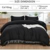 imageAndency King Size Comforter Set Beige 3 Pieces Boho Tassel Lightweight Soft Bedding Comforter Sets for King Bed All Season Fluffy Bed Set 104x90In Comforter ampamp 2 PillowcasesBlack