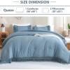 imageAndency King Size Comforter Set Beige 3 Pieces Boho Tassel Lightweight Soft Bedding Comforter Sets for King Bed All Season Fluffy Bed Set 104x90In Comforter ampamp 2 PillowcasesGrayish Blue