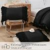 imageAndency King Size Comforter Set Beige 3 Pieces Boho Tassel Lightweight Soft Bedding Comforter Sets for King Bed All Season Fluffy Bed Set 104x90In Comforter ampamp 2 PillowcasesBlack