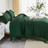 imageAndency King Size Comforter Set Beige 3 Pieces Boho Tassel Lightweight Soft Bedding Comforter Sets for King Bed All Season Fluffy Bed Set 104x90In Comforter ampamp 2 PillowcasesEmerald