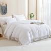 imageAndency King Size Comforter Set Beige 3 Pieces Boho Tassel Lightweight Soft Bedding Comforter Sets for King Bed All Season Fluffy Bed Set 104x90In Comforter ampamp 2 PillowcasesWhite