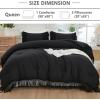 imageAndency King Size Comforter Set Beige 3 Pieces Boho Tassel Lightweight Soft Bedding Comforter Sets for King Bed All Season Fluffy Bed Set 104x90In Comforter ampamp 2 PillowcasesBlack