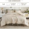 imageAndency King Size Comforter Set Beige 3 Pieces Boho Tassel Lightweight Soft Bedding Comforter Sets for King Bed All Season Fluffy Bed Set 104x90In Comforter ampamp 2 PillowcasesBeige