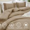imageAndency King Size Comforter Set Beige 3 Pieces Boho Tassel Lightweight Soft Bedding Comforter Sets for King Bed All Season Fluffy Bed Set 104x90In Comforter ampamp 2 PillowcasesTaupe