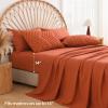 imageAndency King Size Comforter Set Burnt Orange Terracotta Bed in a Bag 7 Pieces Boho Tufted Chevron Bedding Sets with 1 Comforter 1 Flat Sheet 1 Fitted Sheet 2 Pillow Shams 2 Pillowcases