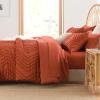 imageAndency King Size Comforter Set Burnt Orange Terracotta Bed in a Bag 7 Pieces Boho Tufted Chevron Bedding Sets with 1 Comforter 1 Flat Sheet 1 Fitted Sheet 2 Pillow Shams 2 Pillowcases