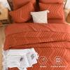 imageAndency King Size Comforter Set Burnt Orange Terracotta Bed in a Bag 7 Pieces Boho Tufted Chevron Bedding Sets with 1 Comforter 1 Flat Sheet 1 Fitted Sheet 2 Pillow Shams 2 Pillowcases