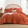 imageAndency King Size Comforter Set Burnt Orange Terracotta Bed in a Bag 7 Pieces Boho Tufted Chevron Bedding Sets with 1 Comforter 1 Flat Sheet 1 Fitted Sheet 2 Pillow Shams 2 Pillowcases