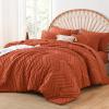 imageAndency King Size Comforter Set Burnt Orange Terracotta Bed in a Bag 7 Pieces Boho Tufted Chevron Bedding Sets with 1 Comforter 1 Flat Sheet 1 Fitted Sheet 2 Pillow Shams 2 Pillowcases